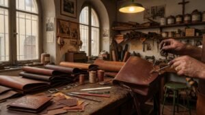 Taller artesanal de cuero en Florencia