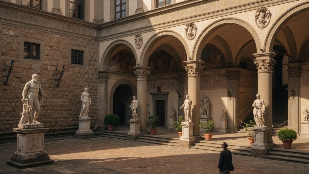 Patio renacentista de un palacio Medici en Florencia